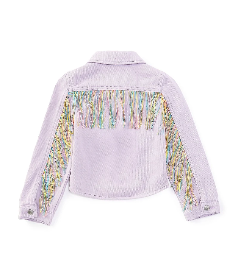 Girls Like Us Little Girls Long-Sleeve Rhinestone-Embellished Denim Jacket