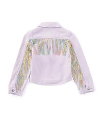 Girls Like Us Little Girls Long-Sleeve Rhinestone-Embellished Denim Jacket