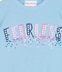 Girls Like Us Little Girls Long Sleeve Fearless French Terry Sweatshirt & Sequin-Embellished Tutu Set