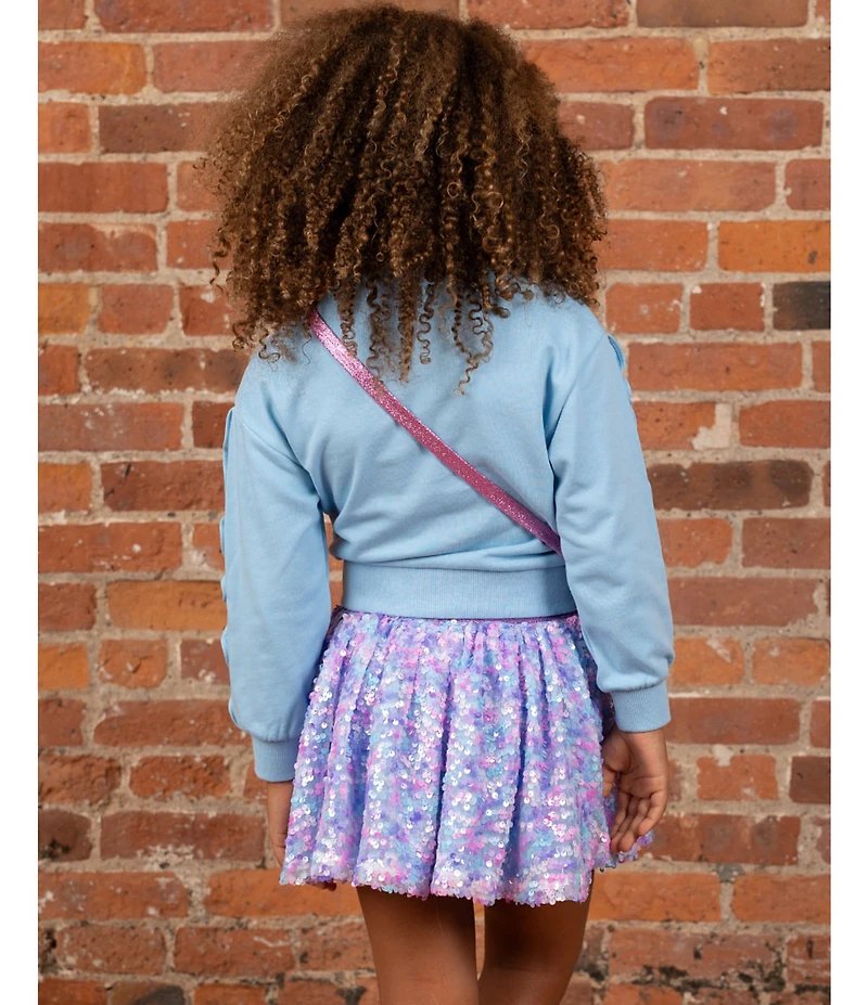 Girls Like Us Little Girls Long Sleeve Fearless French Terry Sweatshirt & Sequin-Embellished Tutu Set