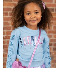 Girls Like Us Little Girls Long Sleeve Fearless French Terry Sweatshirt & Sequin-Embellished Tutu Set