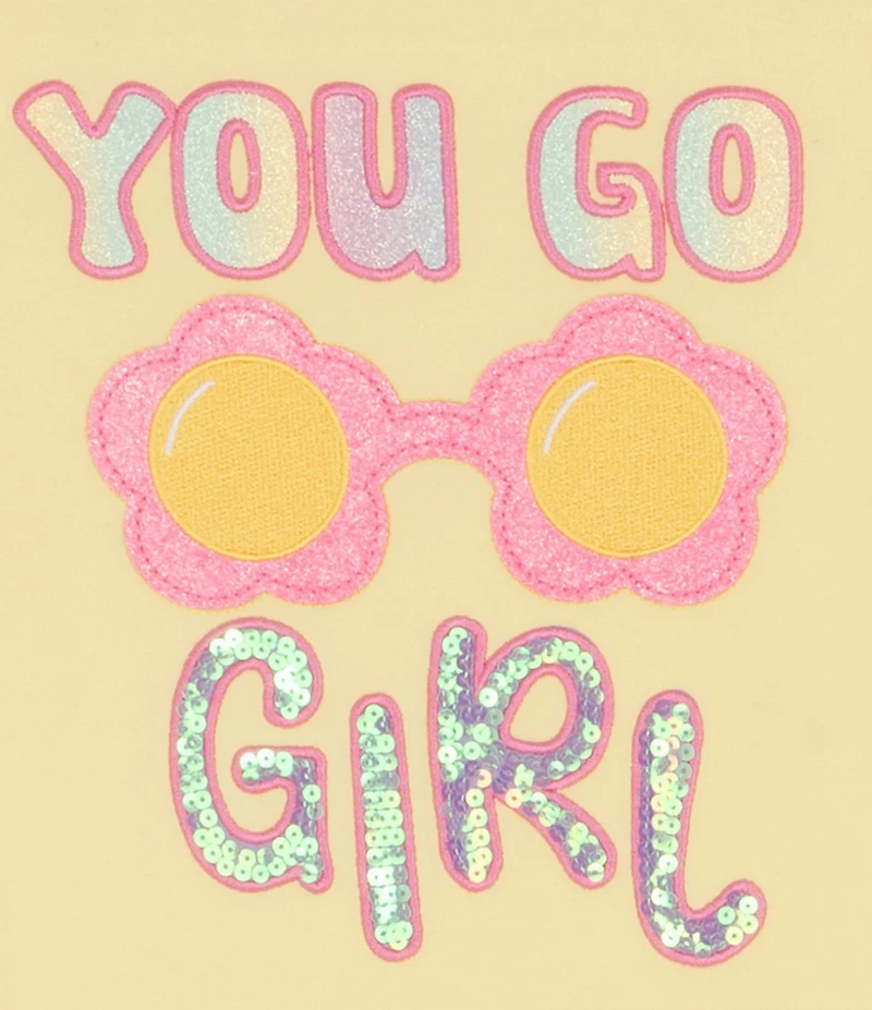 Girls Like Us Little Girls Short Sleeve Top & Denim Jacket With Sequin TuTu 3-Piece Set