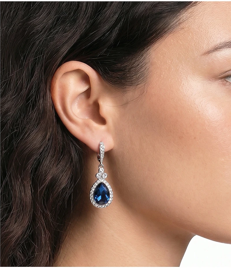 Givenchy Blue Stone Crystal Drop Earrings
