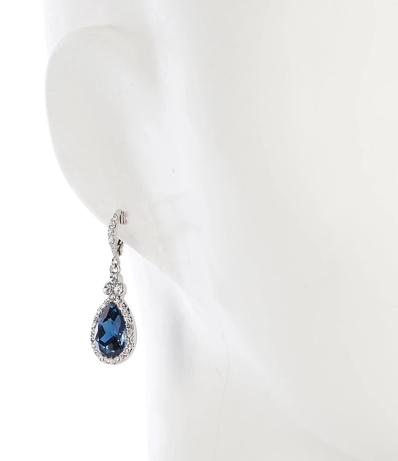 Givenchy Blue Stone Crystal Drop Earrings