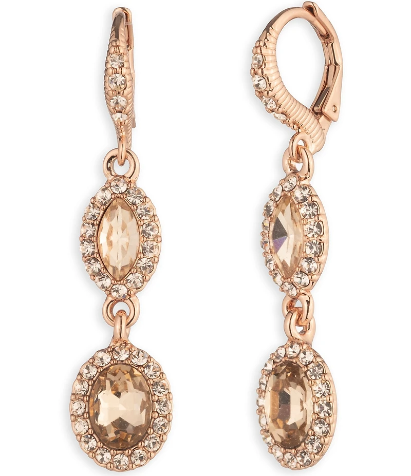 Givenchy Crystal Double Drop Earrings