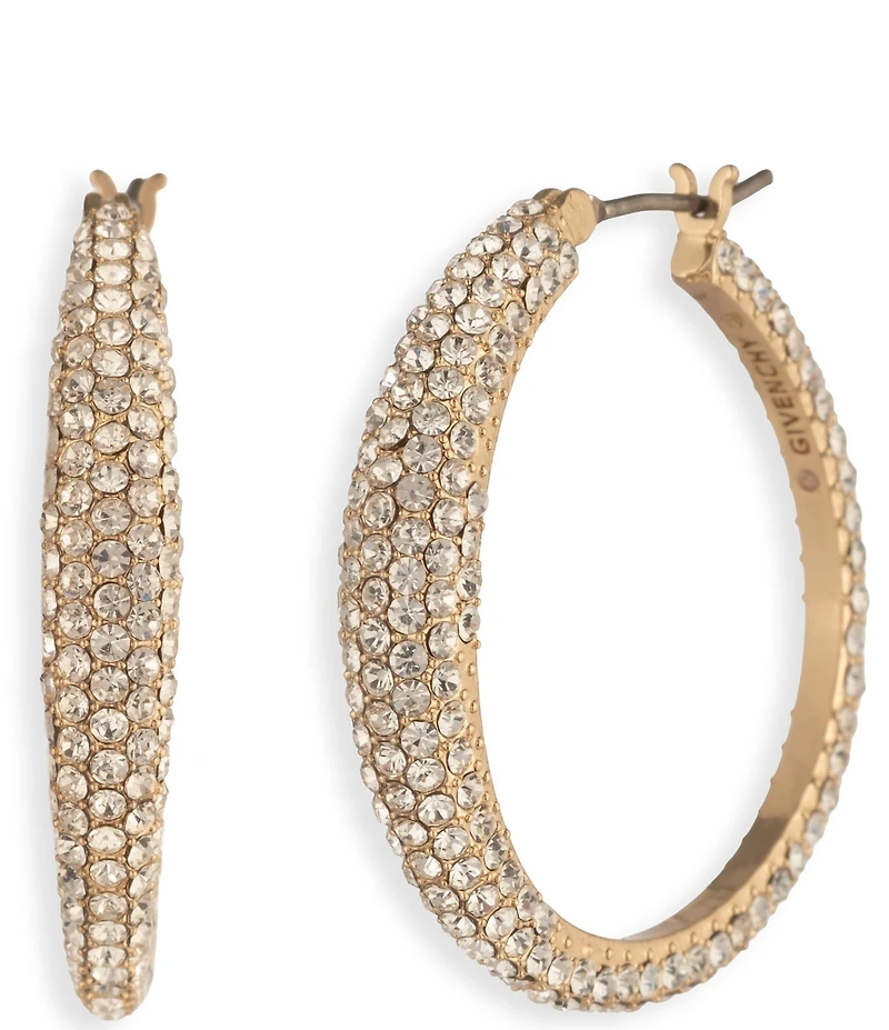 Givenchy Crystal Pave Hoop Earrings