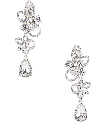 Givenchy Crystal Petal Statement Drop Earrings