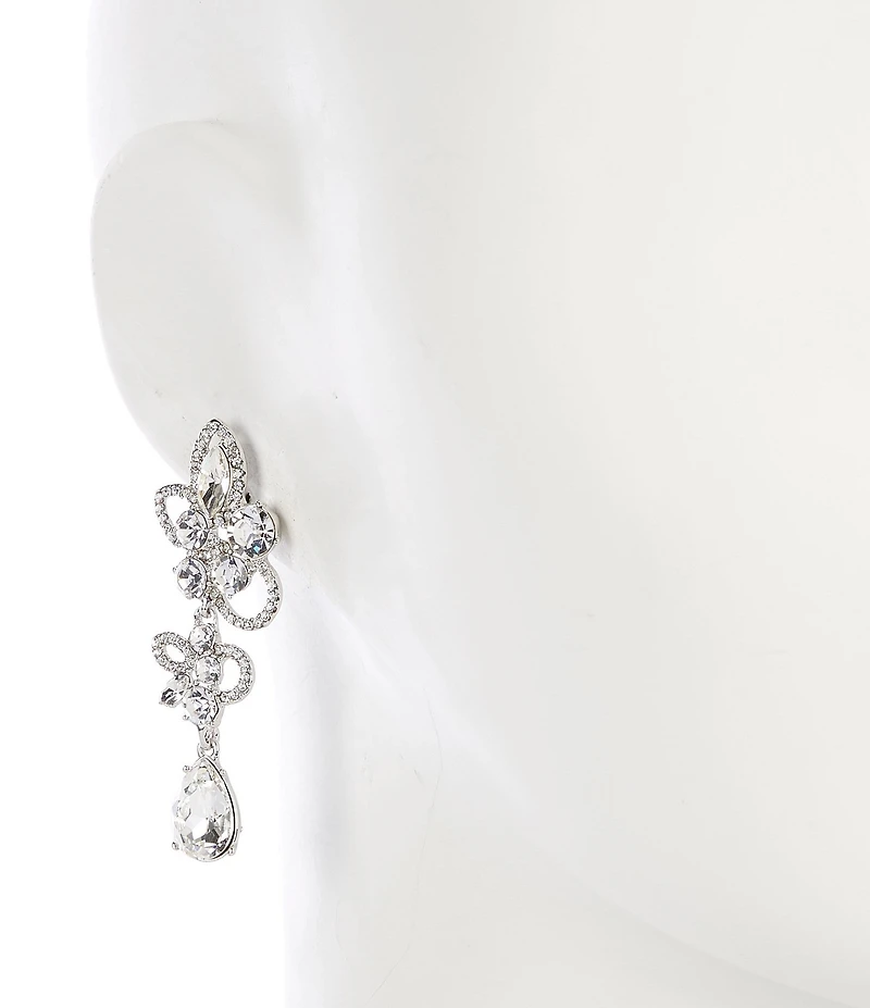 Givenchy Crystal Petal Statement Linear Earrings