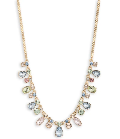 Givenchy Gold Tone Crystal Shaky Frontal Collar Necklace