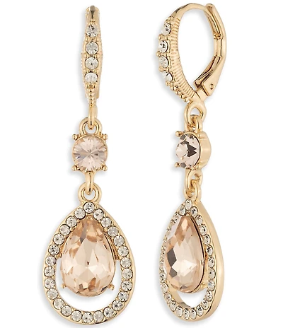 Givenchy Gold Tone Double Linear Earrings