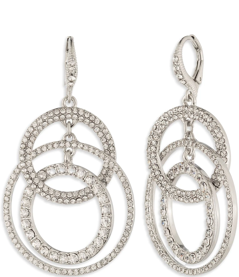Givenchy Gold Tone Pave Orbital Earrings