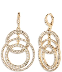 Givenchy Gold Tone Pave Orbital Earrings