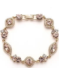 Givenchy Gold Tone Vintage Rose Crystal Flex Line Bracelet