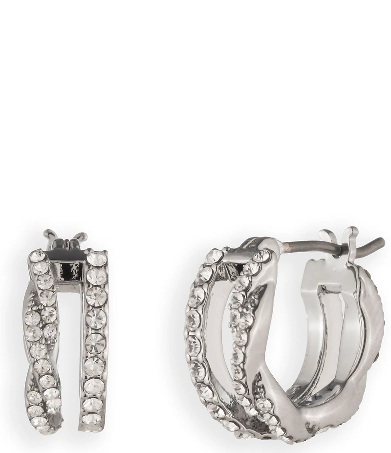 Givenchy Pave Crystal Pave Split Hoop Earrings