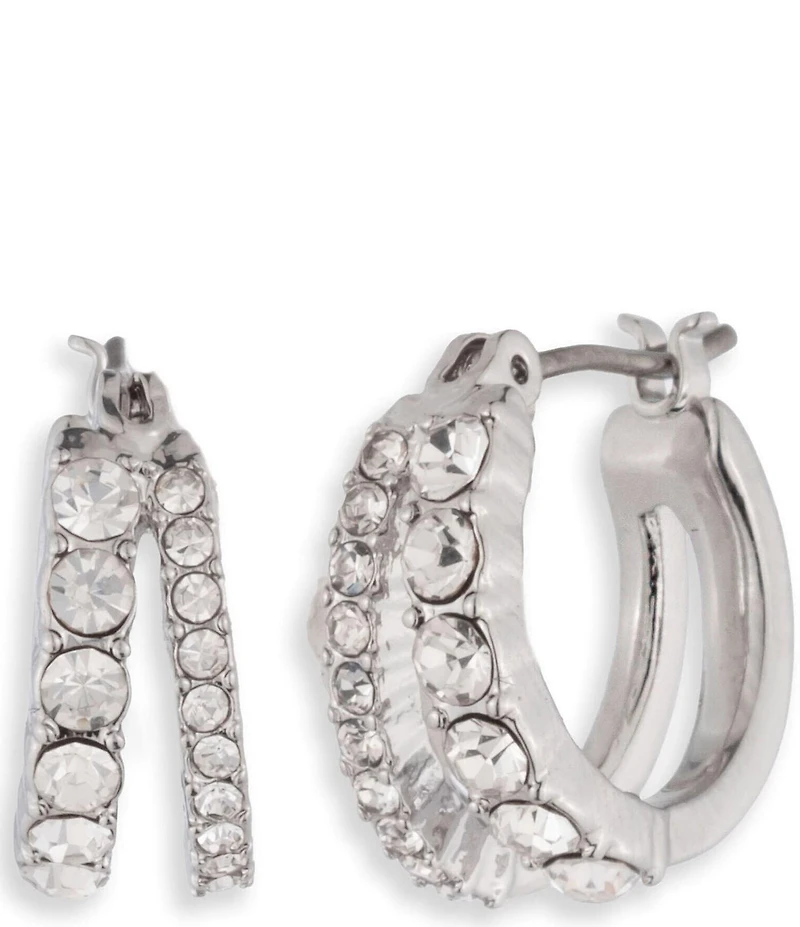Givenchy Pave Split Hoop Earrings