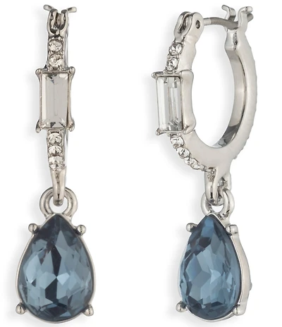 Givenchy Pear Stone Hoop Drop Earrings