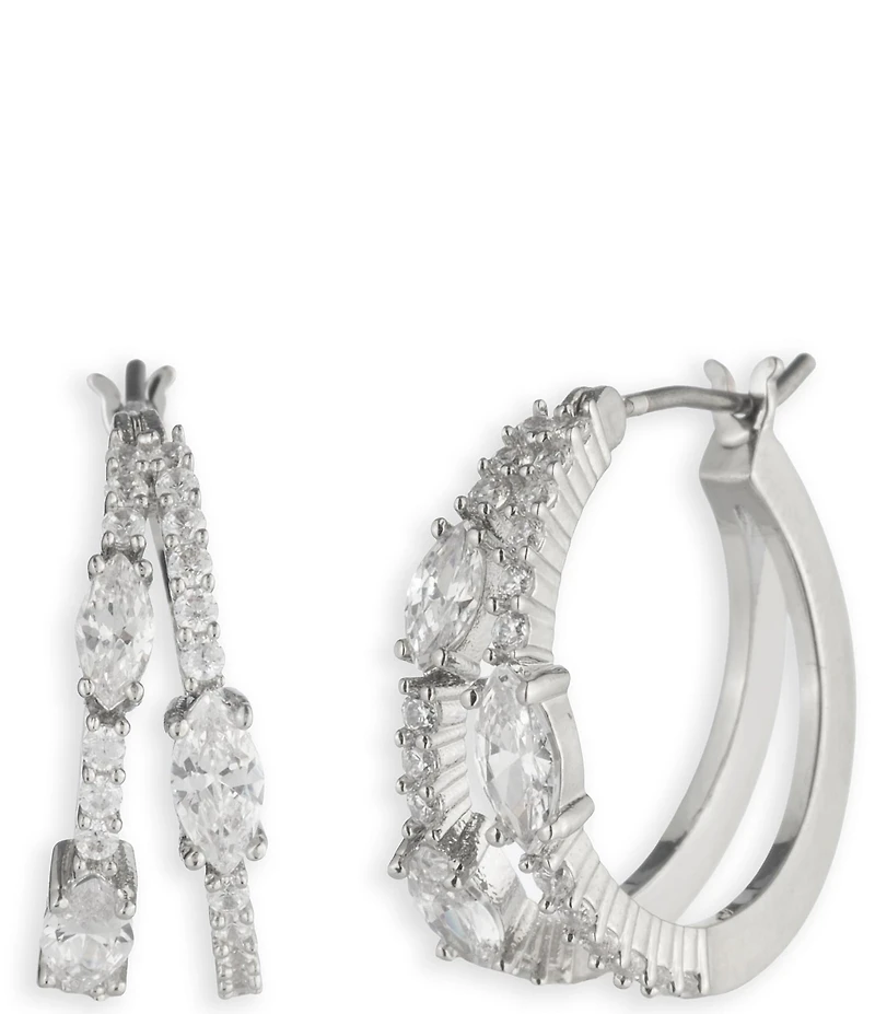Givenchy Rhinestone Split Hoop Earrings