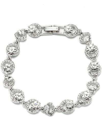 Givenchy Silver Tone Clear Crystal Flex Line Bracelet