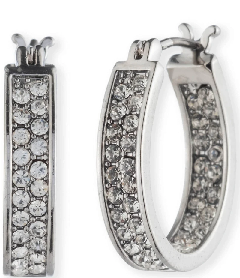 Givenchy Multi-Crystal Pave Hoop Earrings