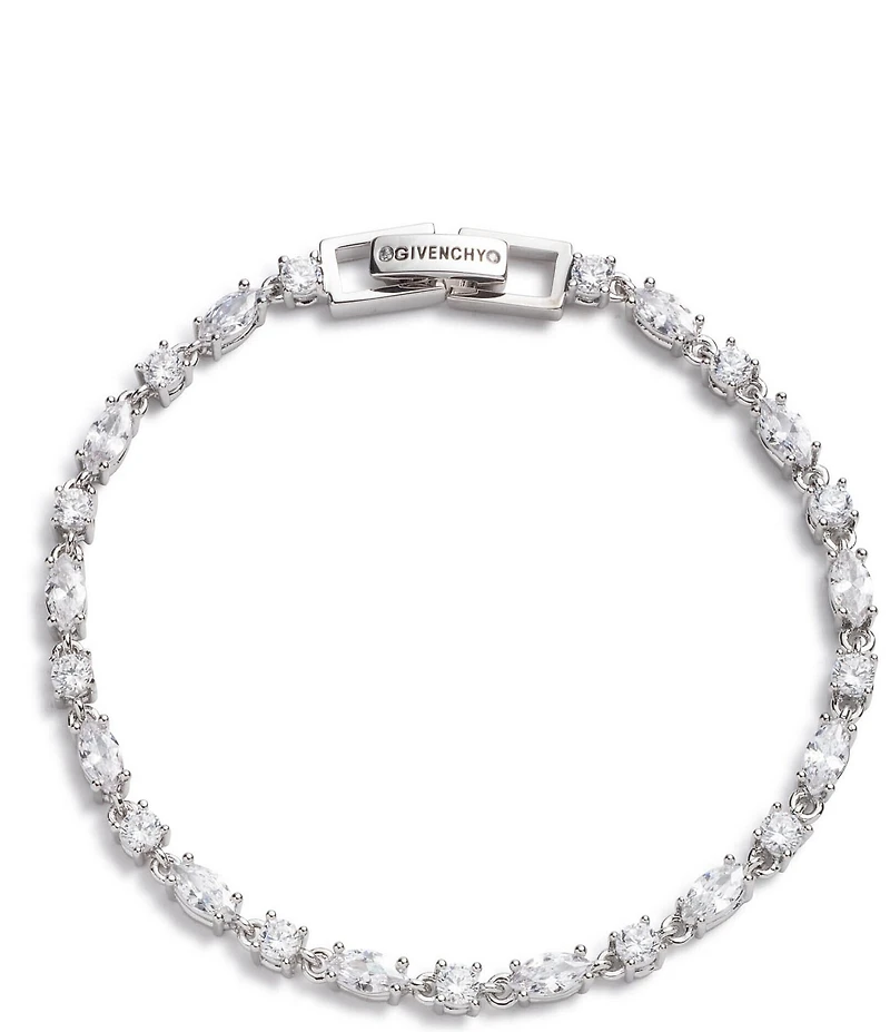 Givenchy Silver Tone Crystal Tennis Flex Line Bracelet