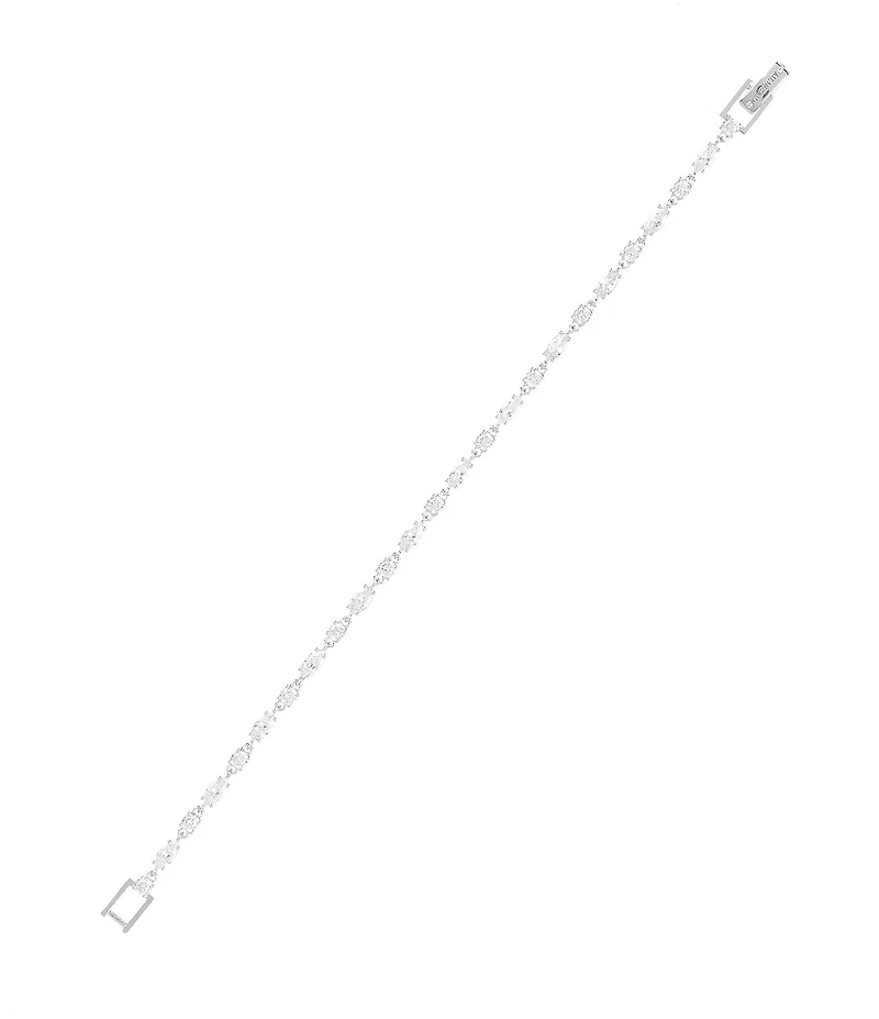 Givenchy Silver Tone Crystal Tennis Flex Line Bracelet