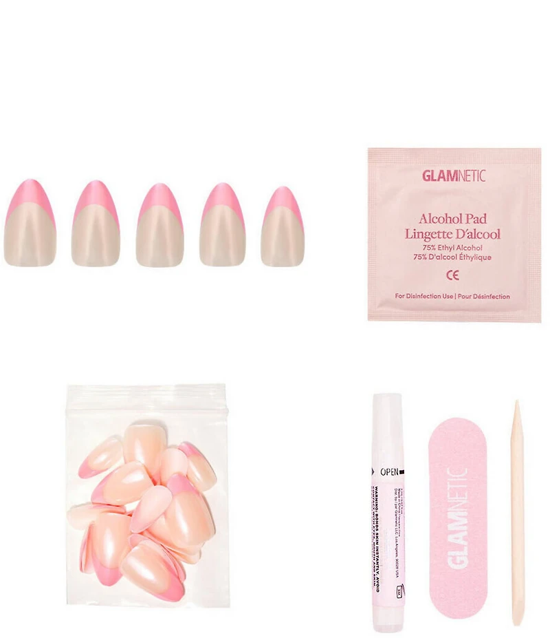 GLAMNETIC Bubble Gum Glaze Short Almond Nails