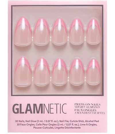 GLAMNETIC Bubble Gum Glaze Short Almond Nails
