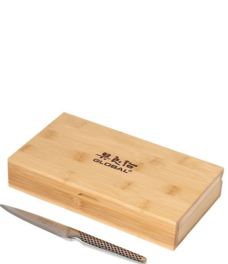 Global 6-Piece Steak Knife Set With Bamboo Box