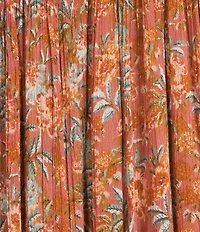 Go Softly Palm Print Short Sleeve V-Neck Zip-Front Patio Dress