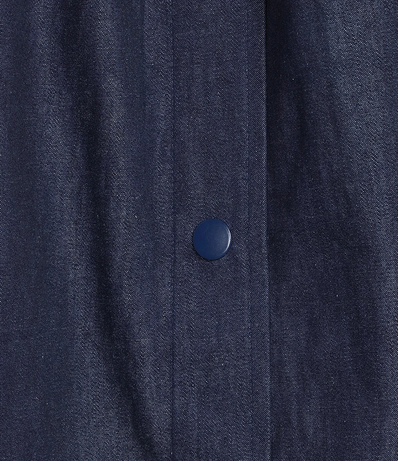 Go Softly Plus Size Embroidered Butterfly Denim Short Sleeve Snap-Front Patio Dress