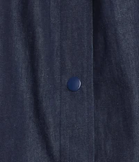 Go Softly Plus Size Embroidered Butterfly Denim Short Sleeve Snap-Front Patio Dress