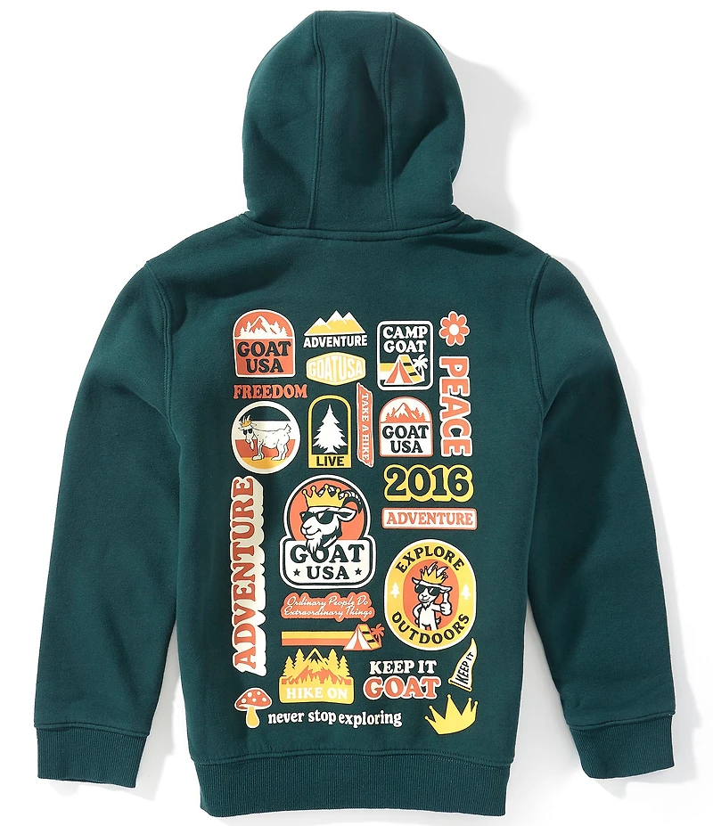 GOAT USA Big Boys Explore Outdoors Patchwork Graphic Hoodie