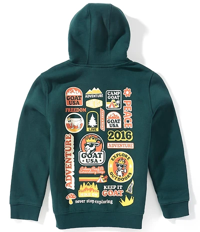 GOAT USA Big Boys Explore Outdoors Patchwork Graphic Hoodie