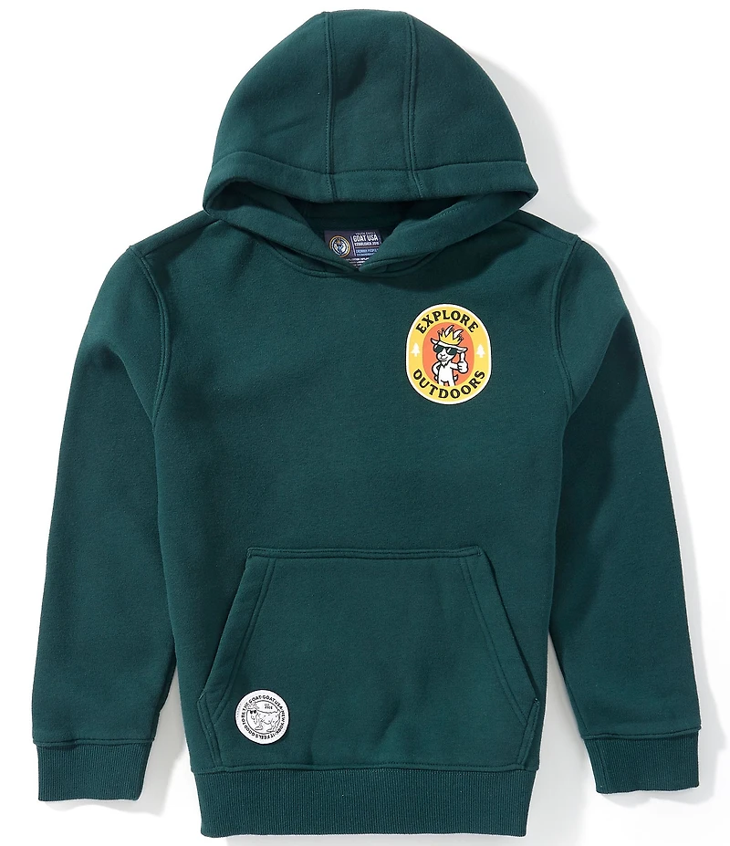 GOAT USA Big Boys Explore Outdoors Patchwork Graphic Hoodie