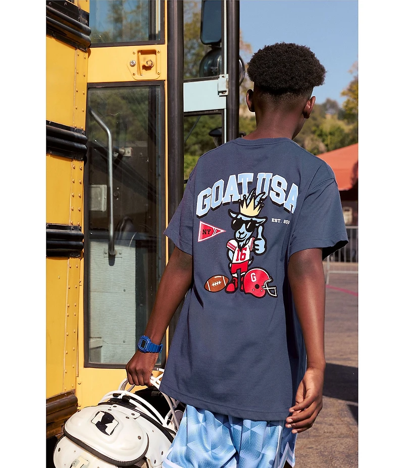 GOAT USA Big Boys Varsity Football Graphic Short Sleeve T-Shirt