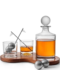 Godinger 10-Piece Golf Whiskey Decanter and Glass Set