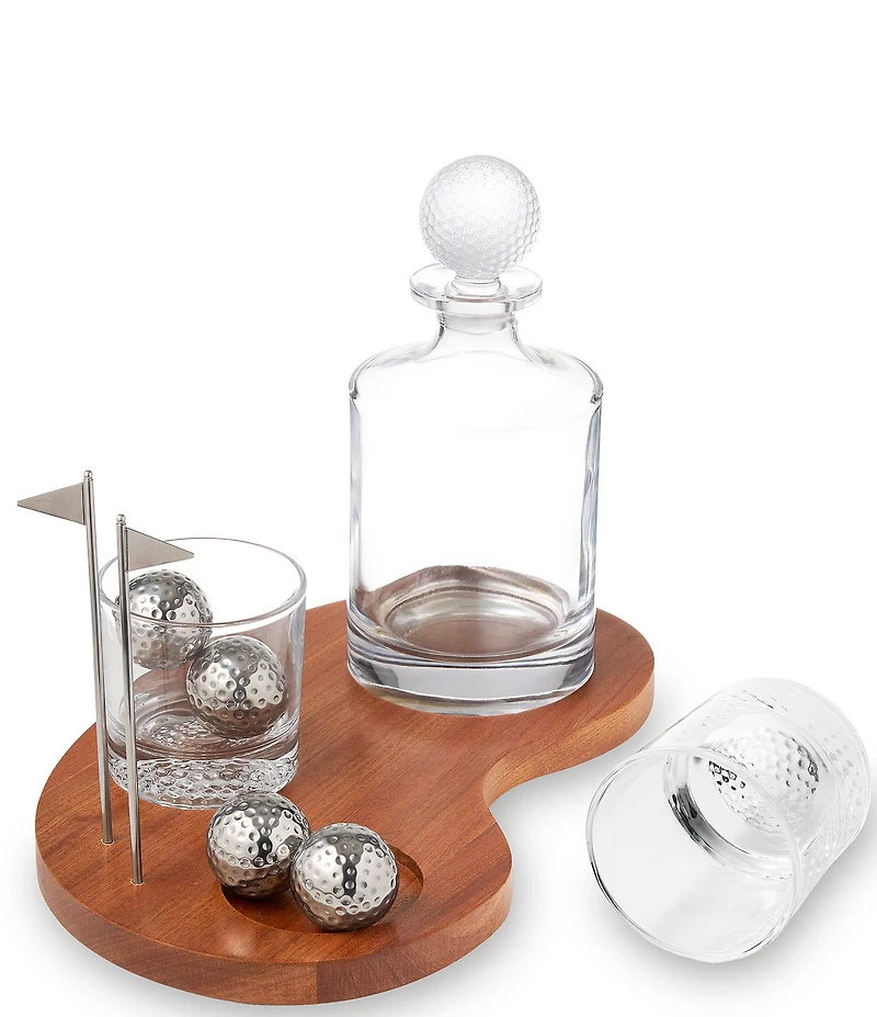 Godinger 10-Piece Golf Whiskey Decanter and Glass Set