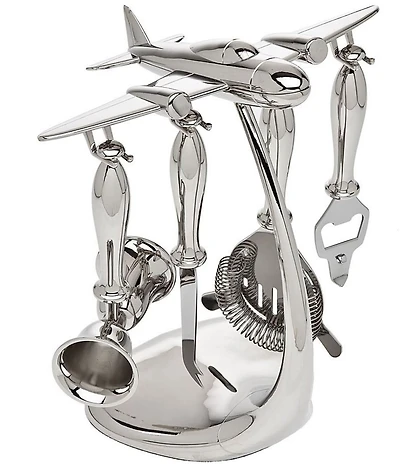 Godinger Airplane 5-Piece Bar Tool Set