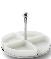 Godinger Azure White Sectional Server and Stand