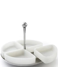 Godinger Azure White Sectional Server and Stand