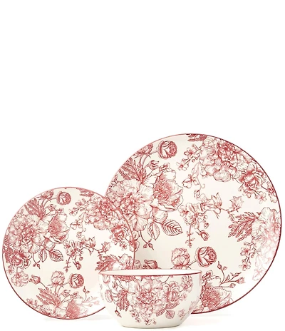 Godinger Banbury Blush Porcelain 12-Piece Dinnerware Set, Service for 4