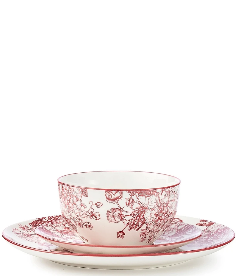 Godinger Banbury Blush Porcelain 12-Piece Dinnerware Set, Service for 4
