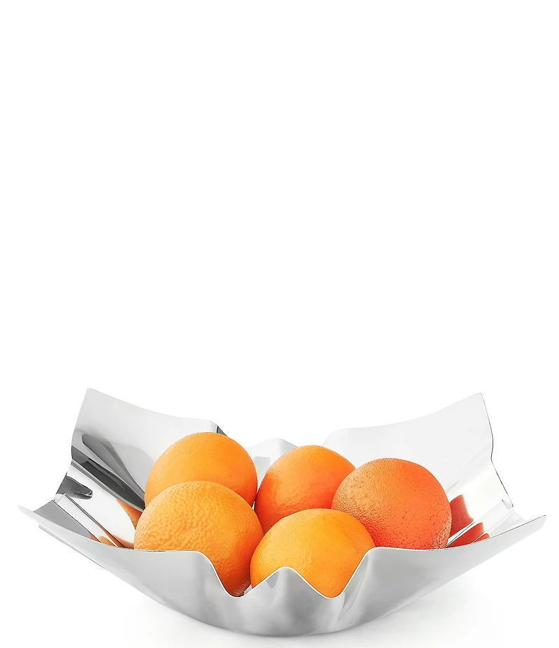 Godinger Cerro Collection Large Square Stainless Bowl, 11.75#double;