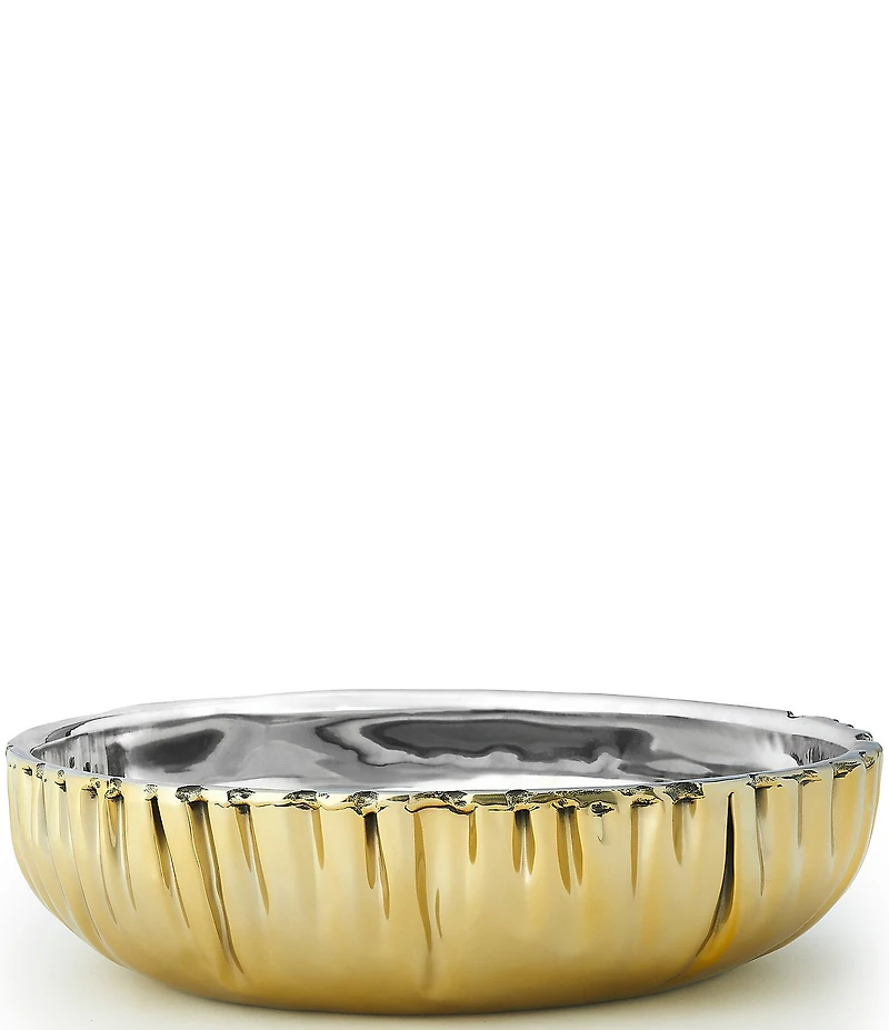 Godinger Cerro Gold Double Wall Oval Serve Bowl, Small