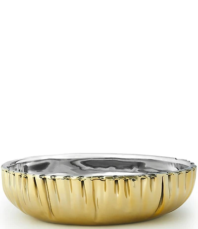 Godinger Cerro Gold Double Wall Oval Serve Bowl, Small