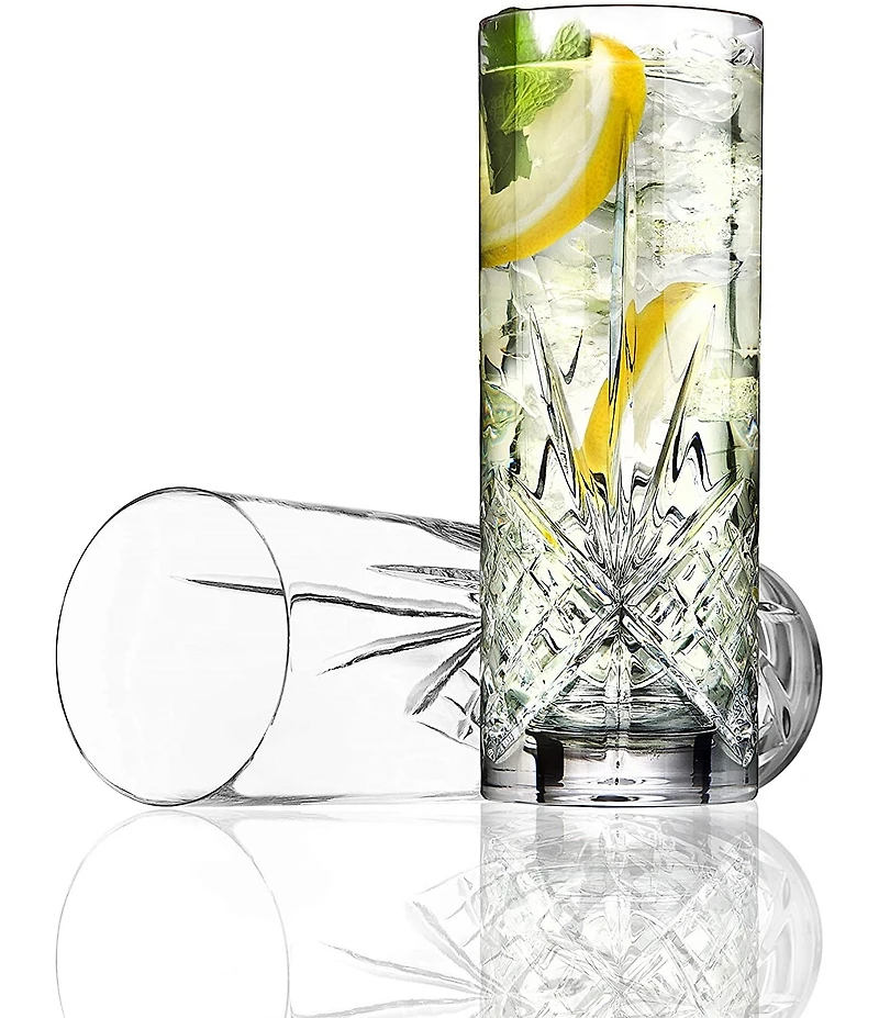 Godinger Dublin Cooler/Tom Collins Highball Glasses, Set of 4