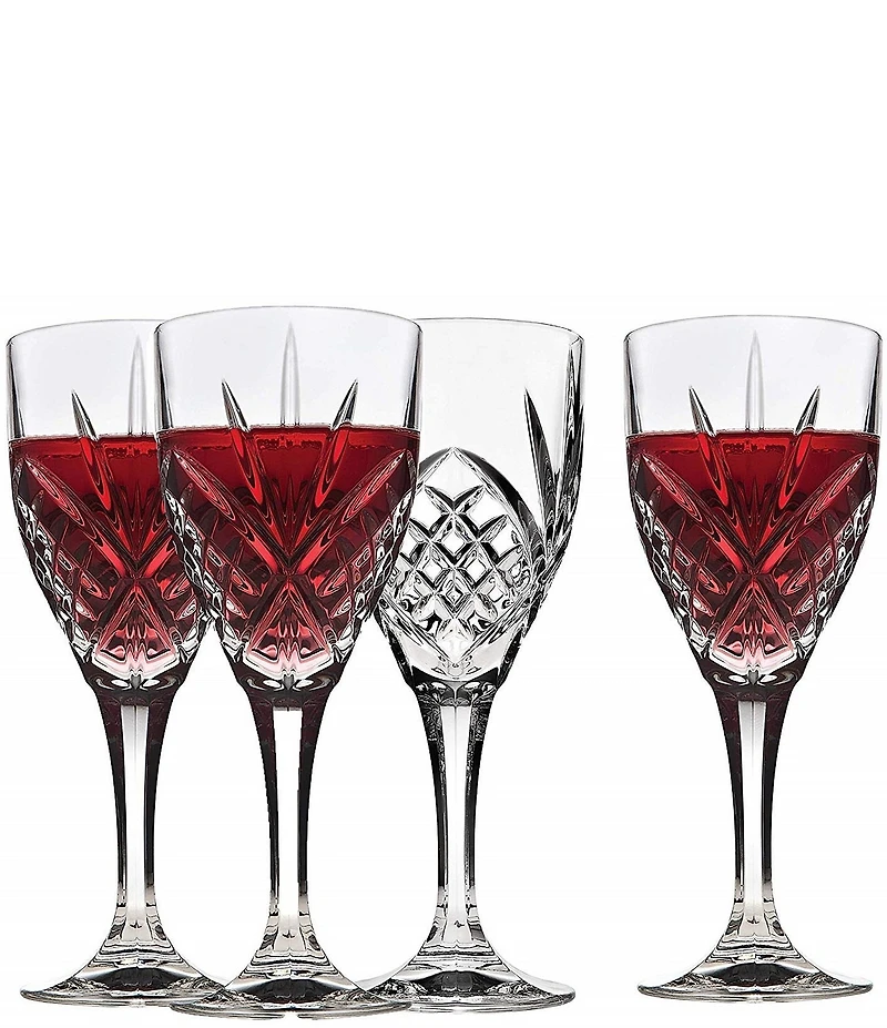 Godinger Dublin Crystal Goblet Glasses, Set of 4