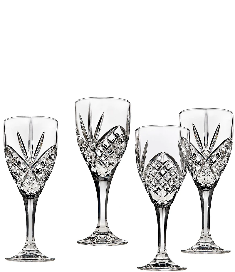 Godinger Dublin Crystal Goblet Glasses, Set of 4
