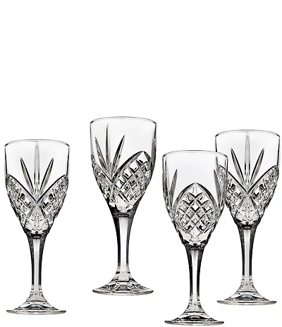 Godinger Dublin Crystal Goblet Glasses, Set of 4