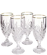 Godinger Dublin Gold-Rimmed Handcrafted Iced Beverage Glasses, Set of 4
